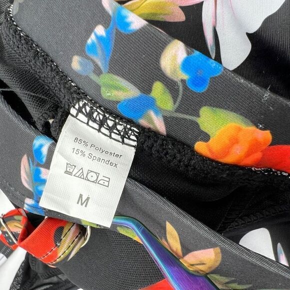 Black and Red Floral Bikini with Mesh Accents Size Medium Unbranded - Picture 11 of 16